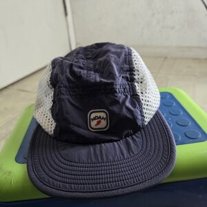 Noah Ripstop Runner Flat Cap Strapback Cap Navy Blue White Adjustable